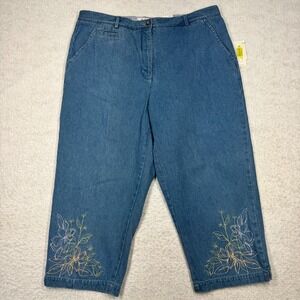 Westbound Essential Capri Jeans Stretch Denim Pants Blue Women's Size 16